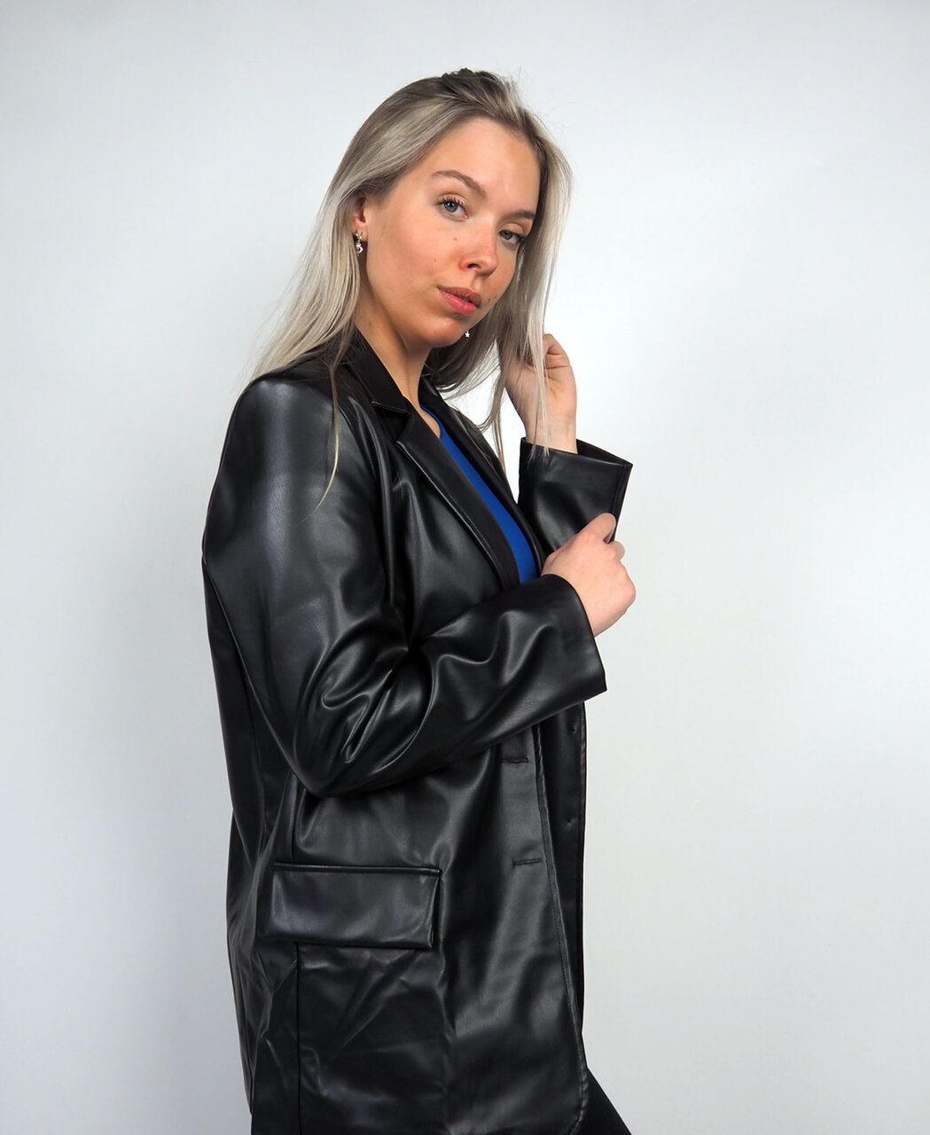 Leatherlook Blazer Black