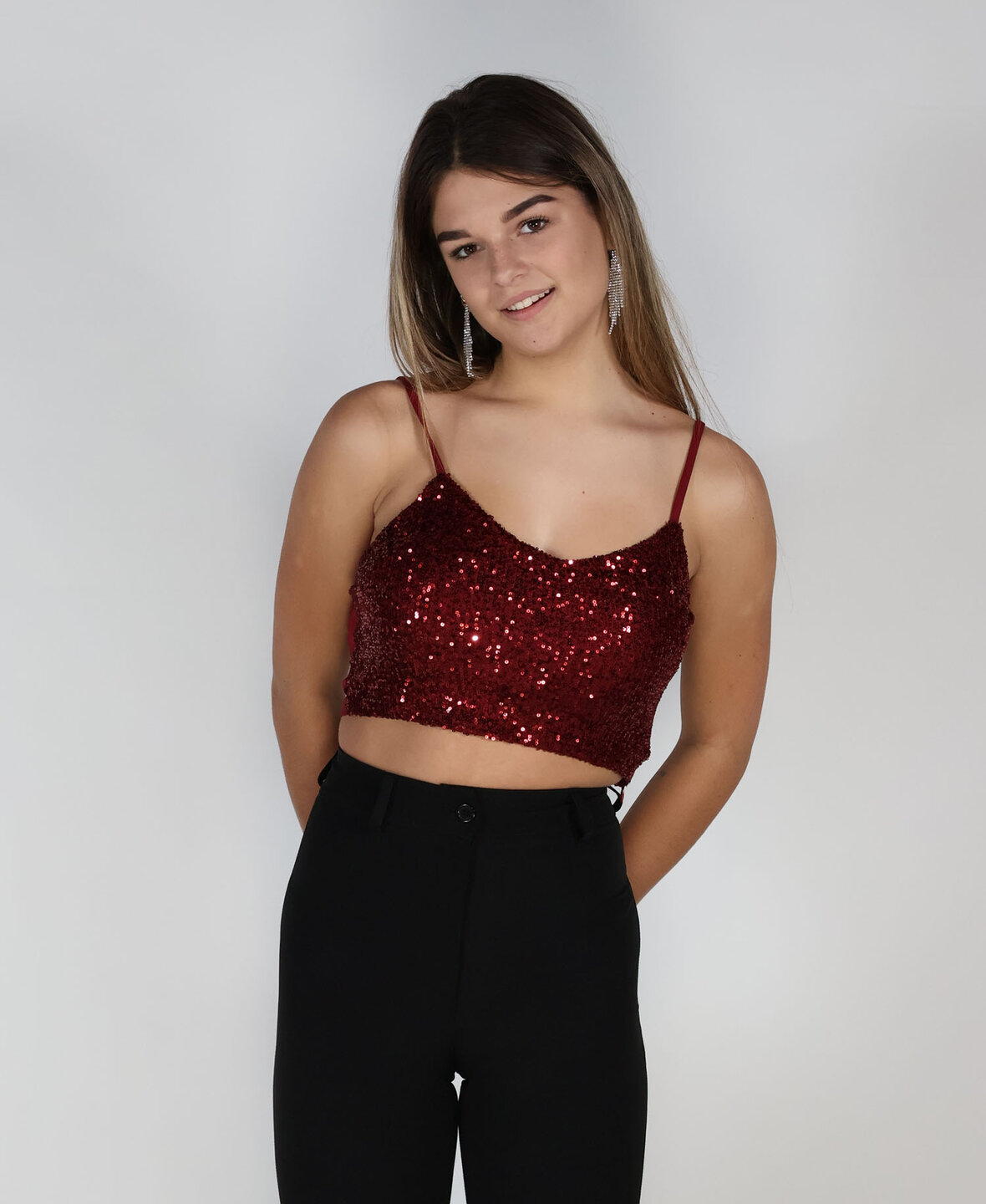 Sequin Top Red