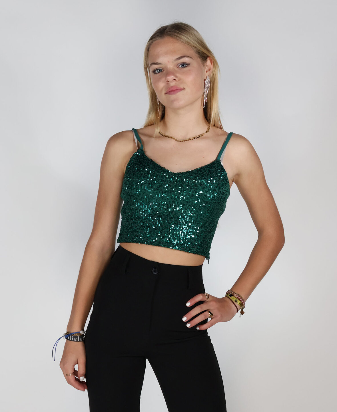 Sequin Top Green