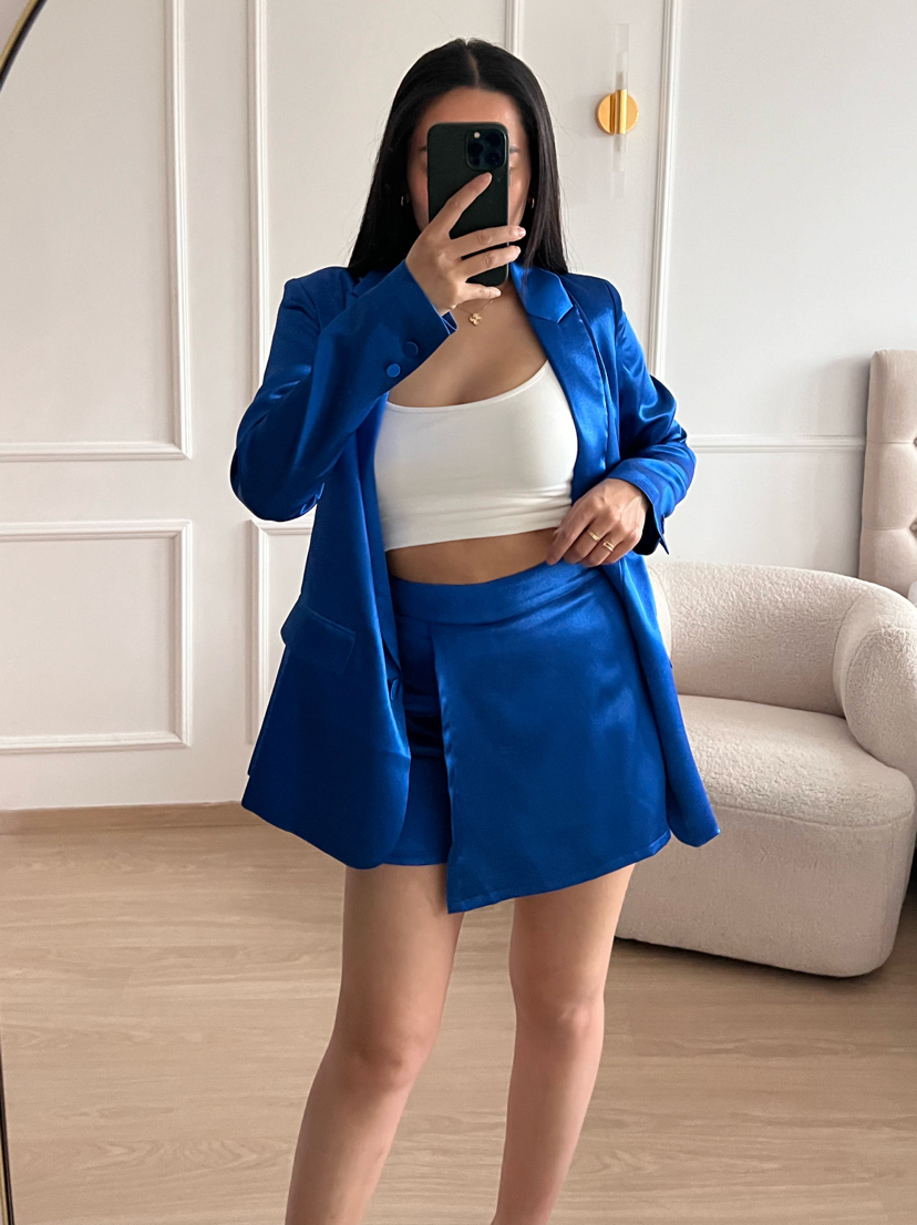 Sanne Satin Skort Blue