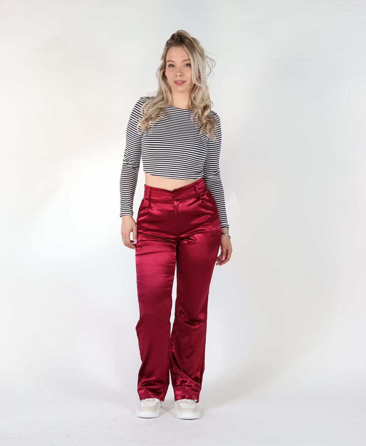 Sanne Satin Pants Bordeau 