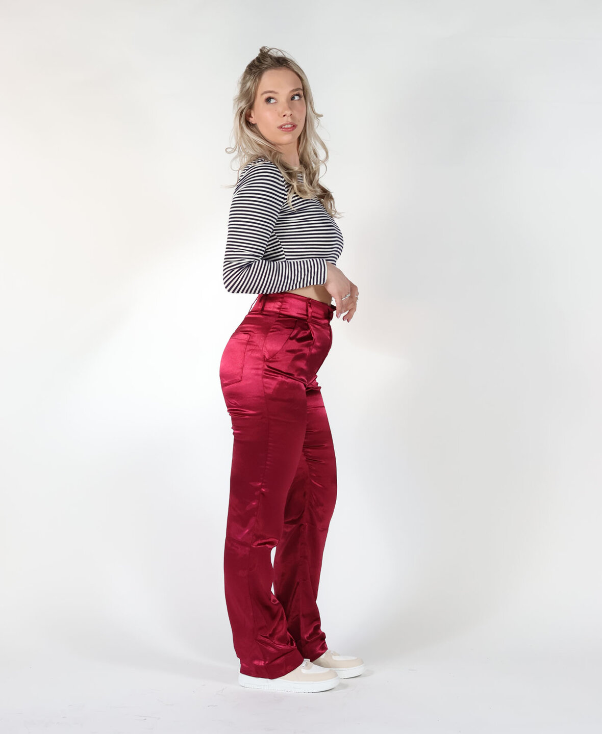 Sanne Satin Pants Bordeau 