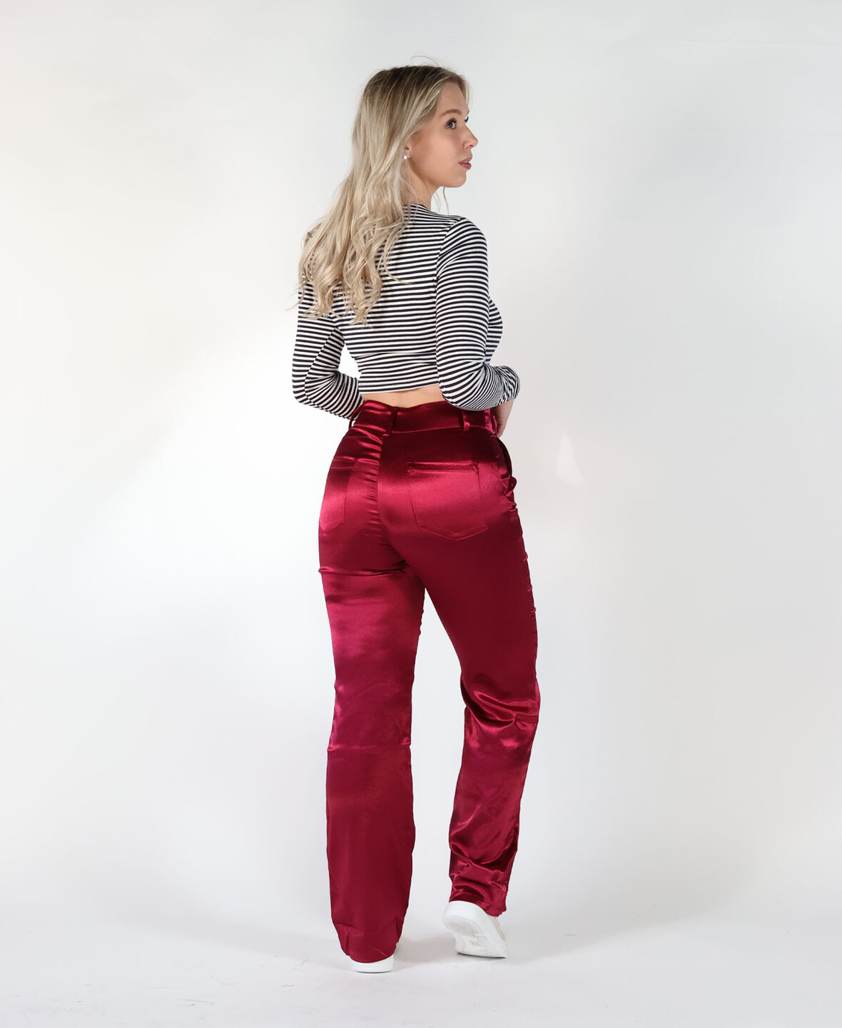 Sanne Satin Pants Bordeau 