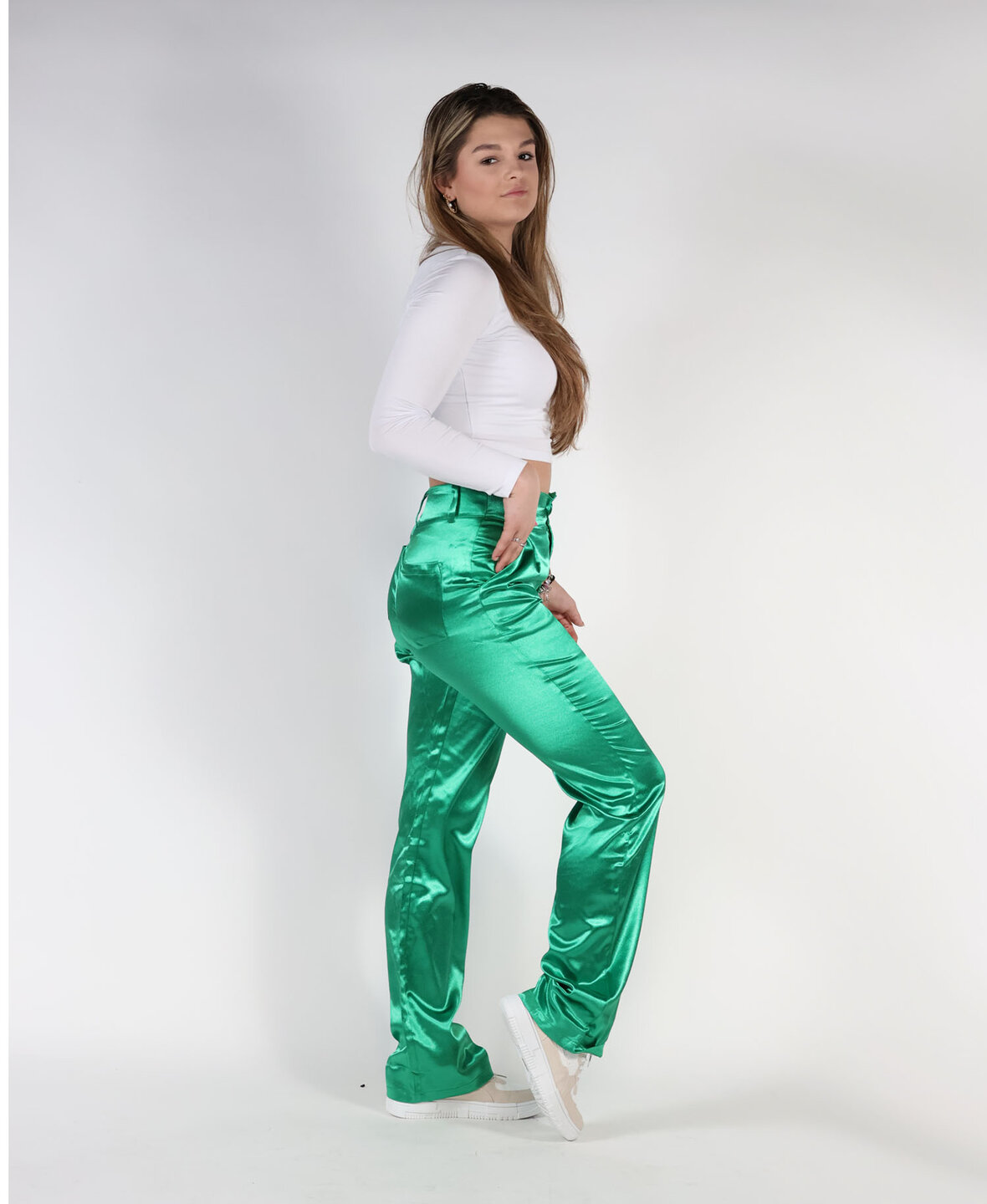 Sanne Satin Pants Green 