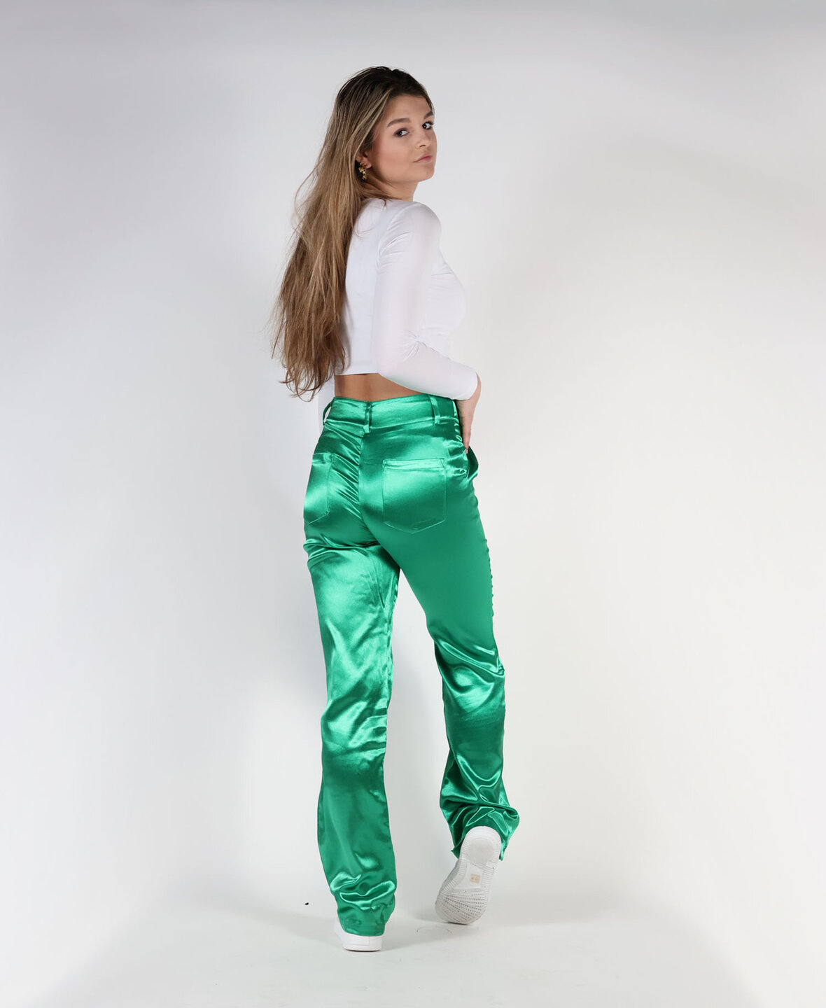 Sanne Satin Pants Green 