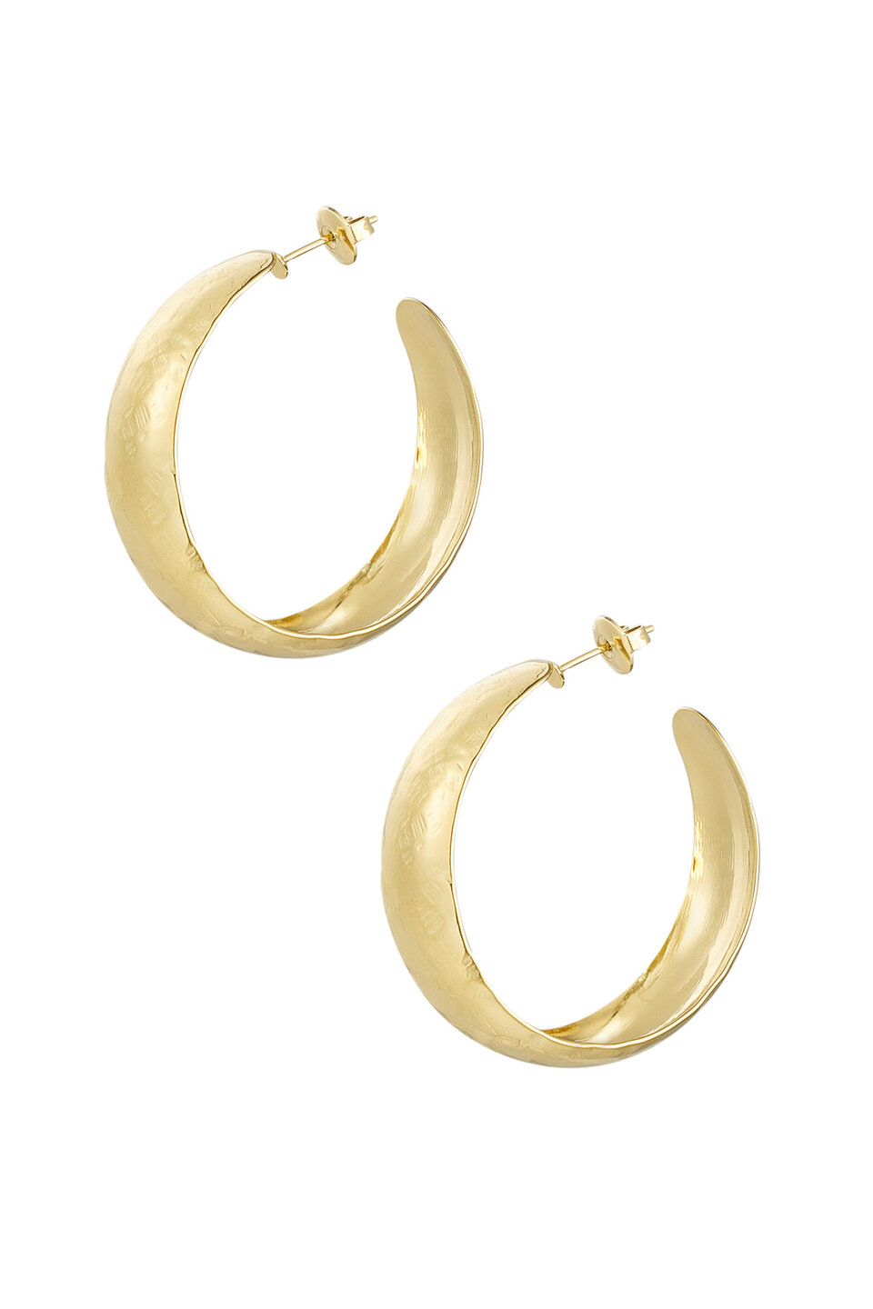 Hoop Structure Earrings Gold