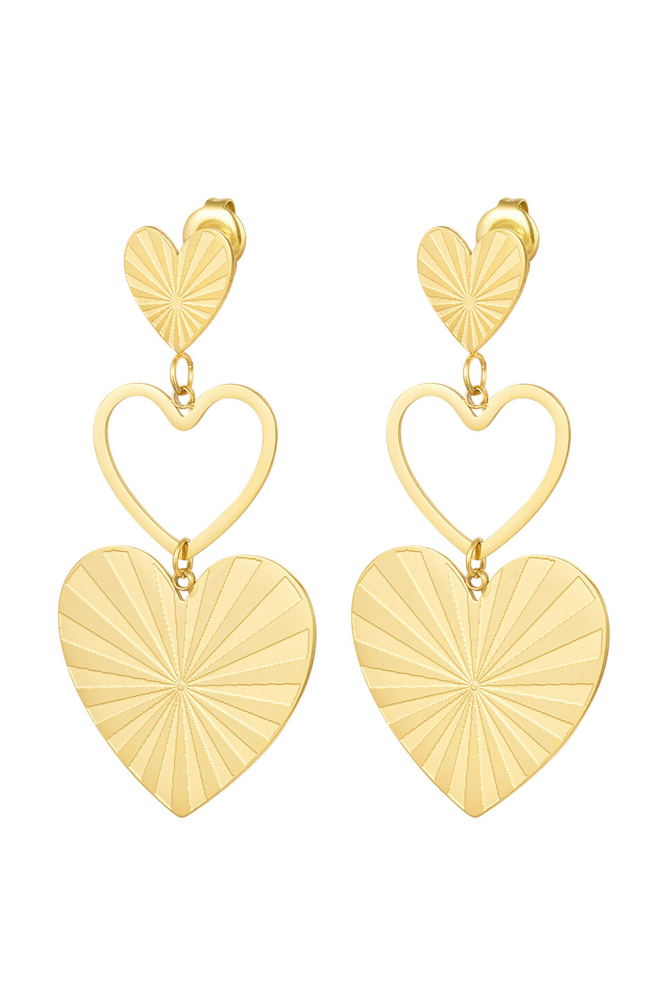 Statement Love Earrings Gold