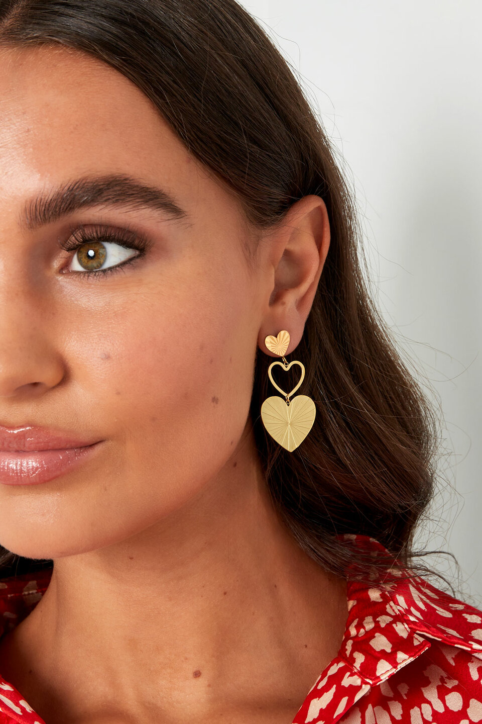 Statement Love Earrings Gold