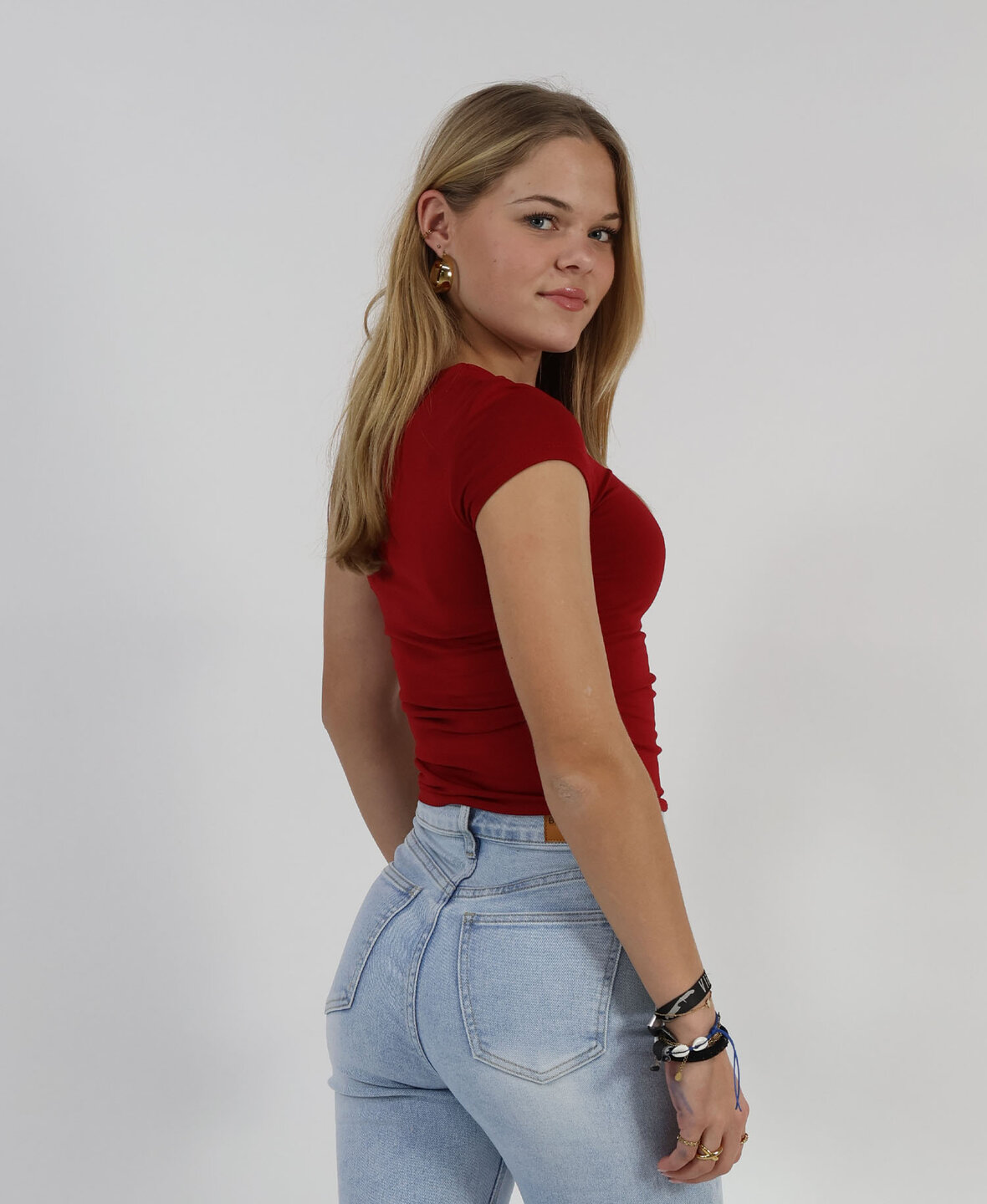 Leela Short Top Long Red