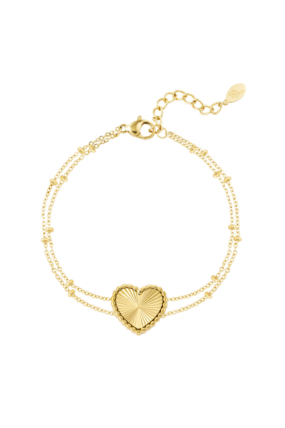 Double Bracelet Heart Gold