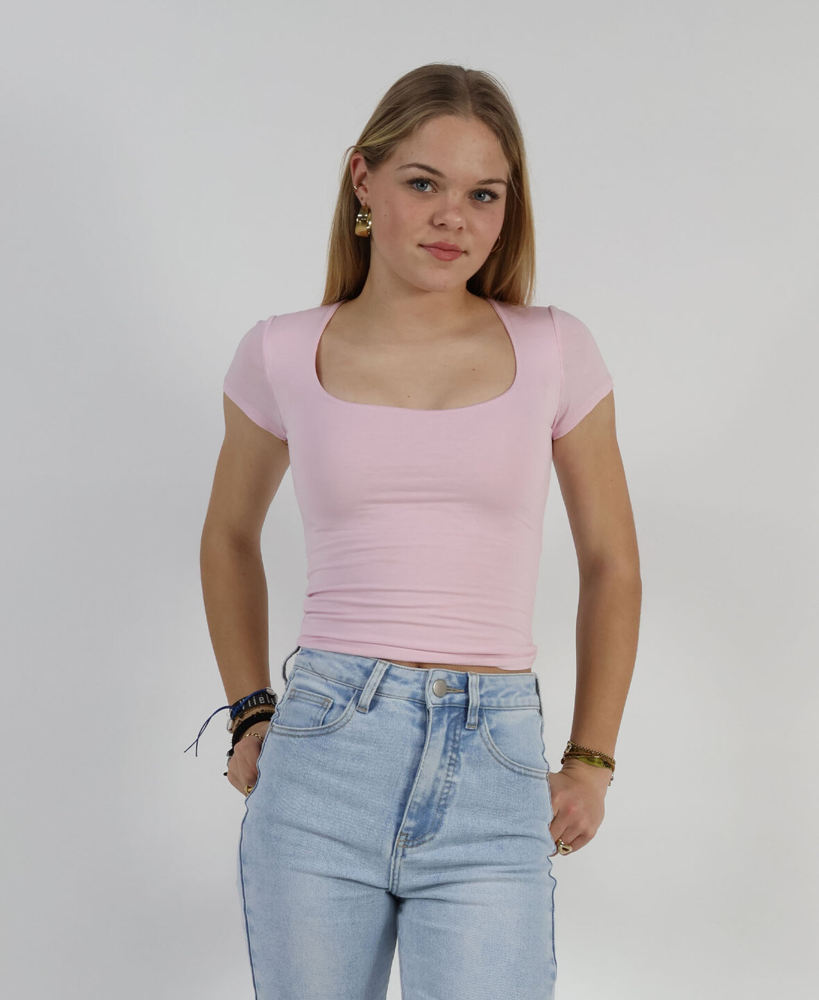 Leela Square Top Short Lightpink