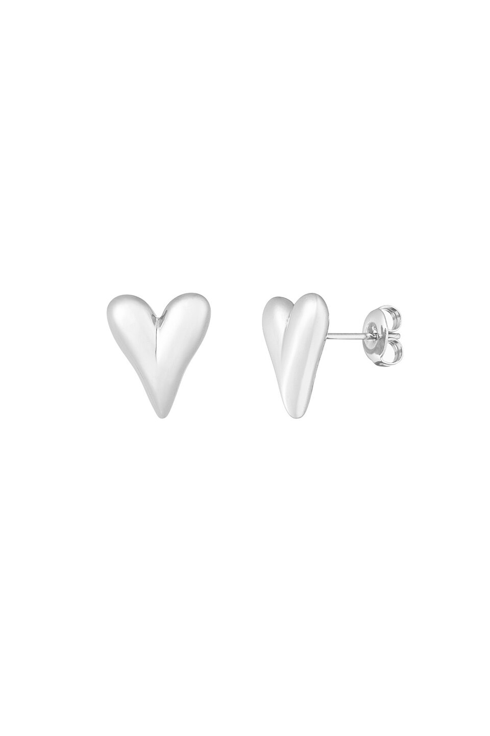 Earring Studs Heart Silver