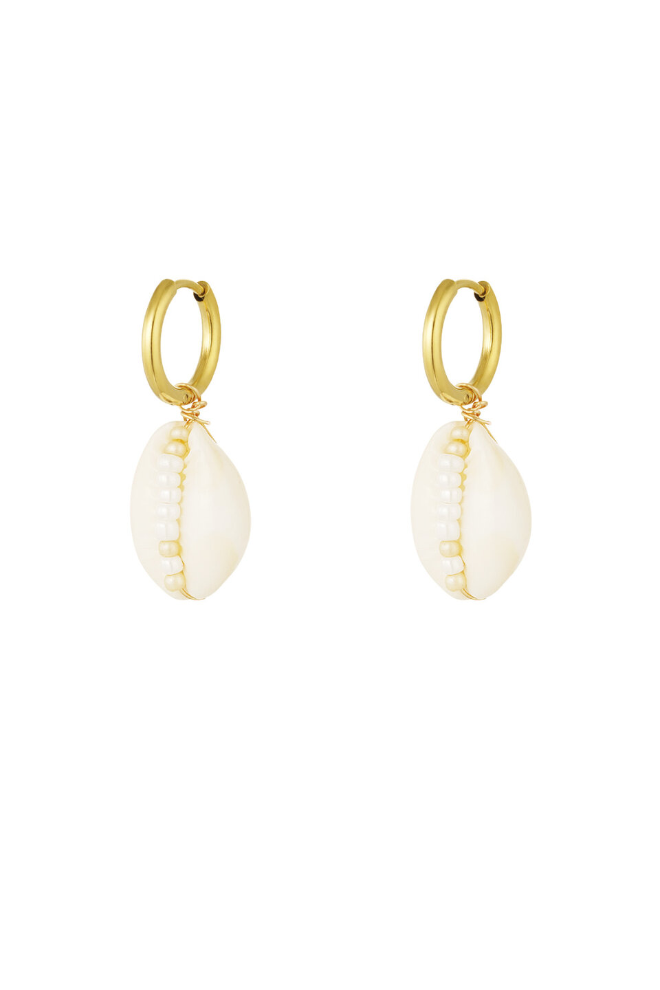 Earrings Seashell white Gold