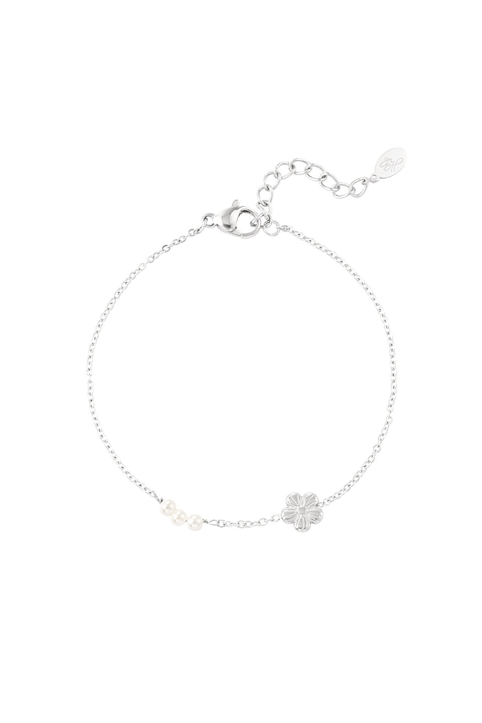 Bracelet flower with pearls Silver