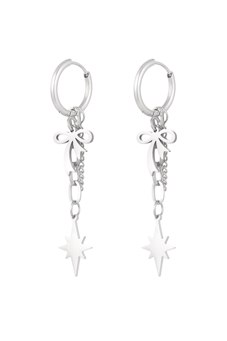 Earrings sparkel bow silver