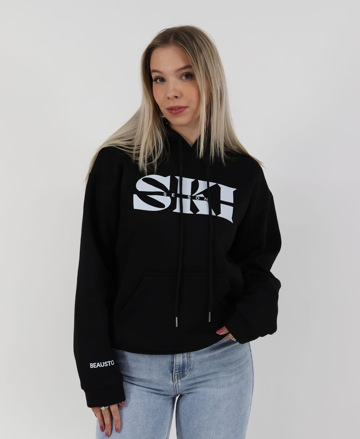 Ski Hoodie Black/Lightblue