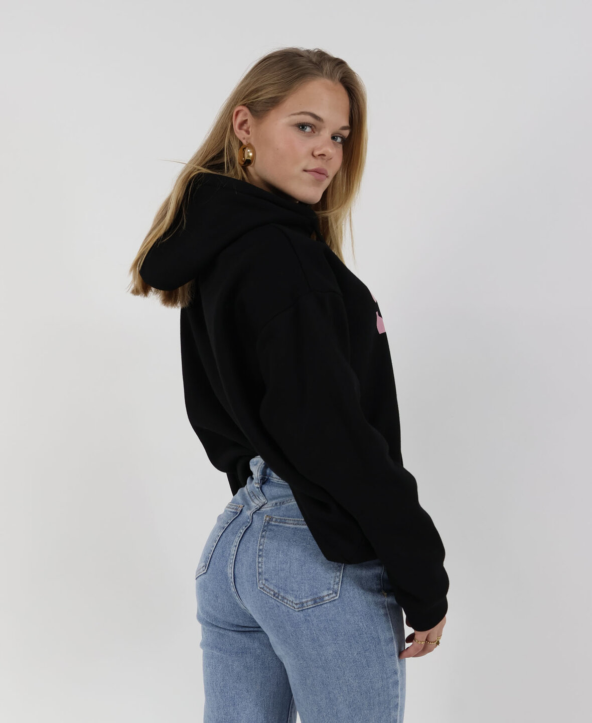 Ski Hoodie Black/Lightpink