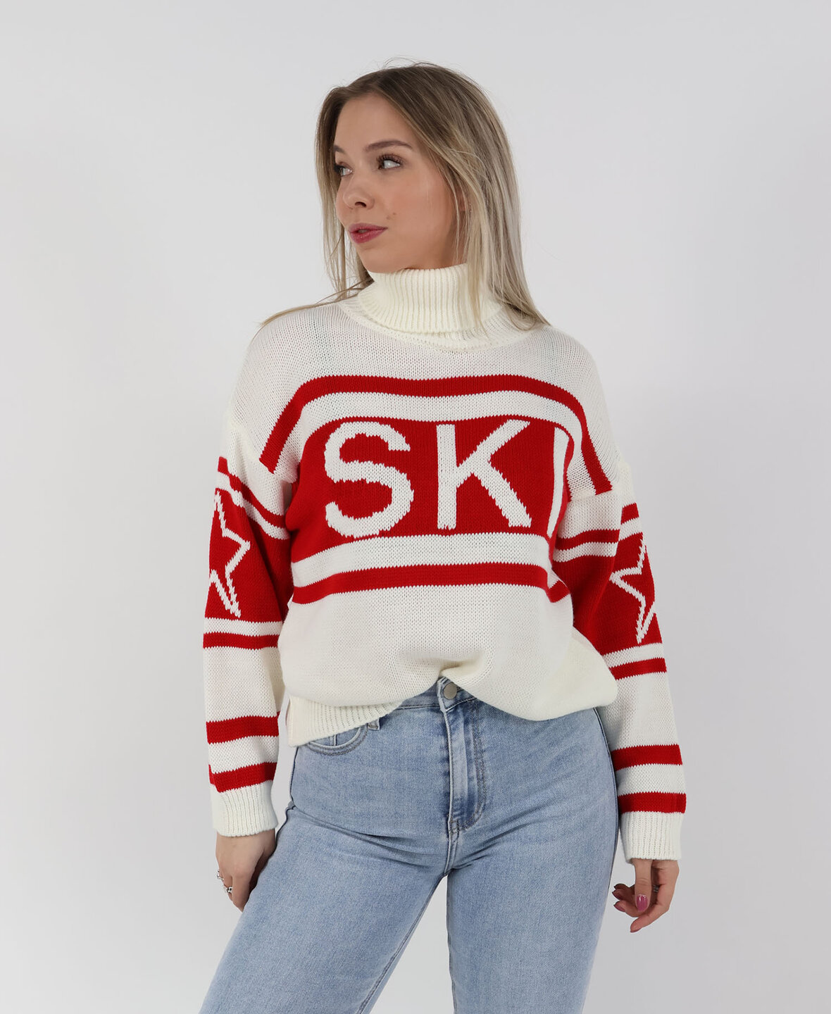 Ski Knit White/Red