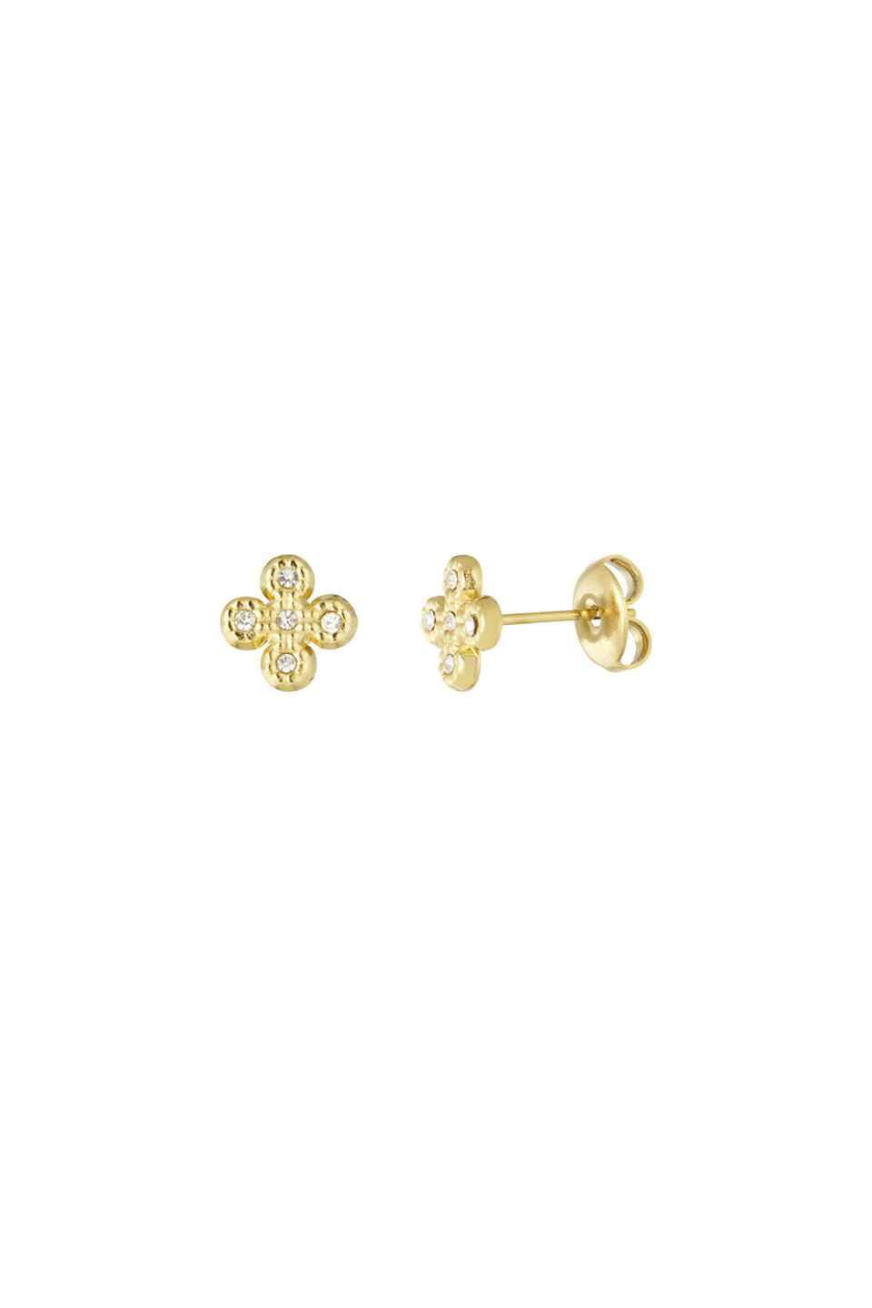 Earring clover studs gold