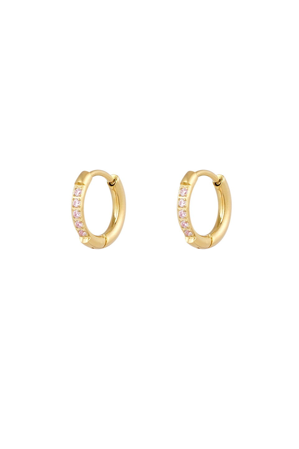 Little earrings diamond pink gold 