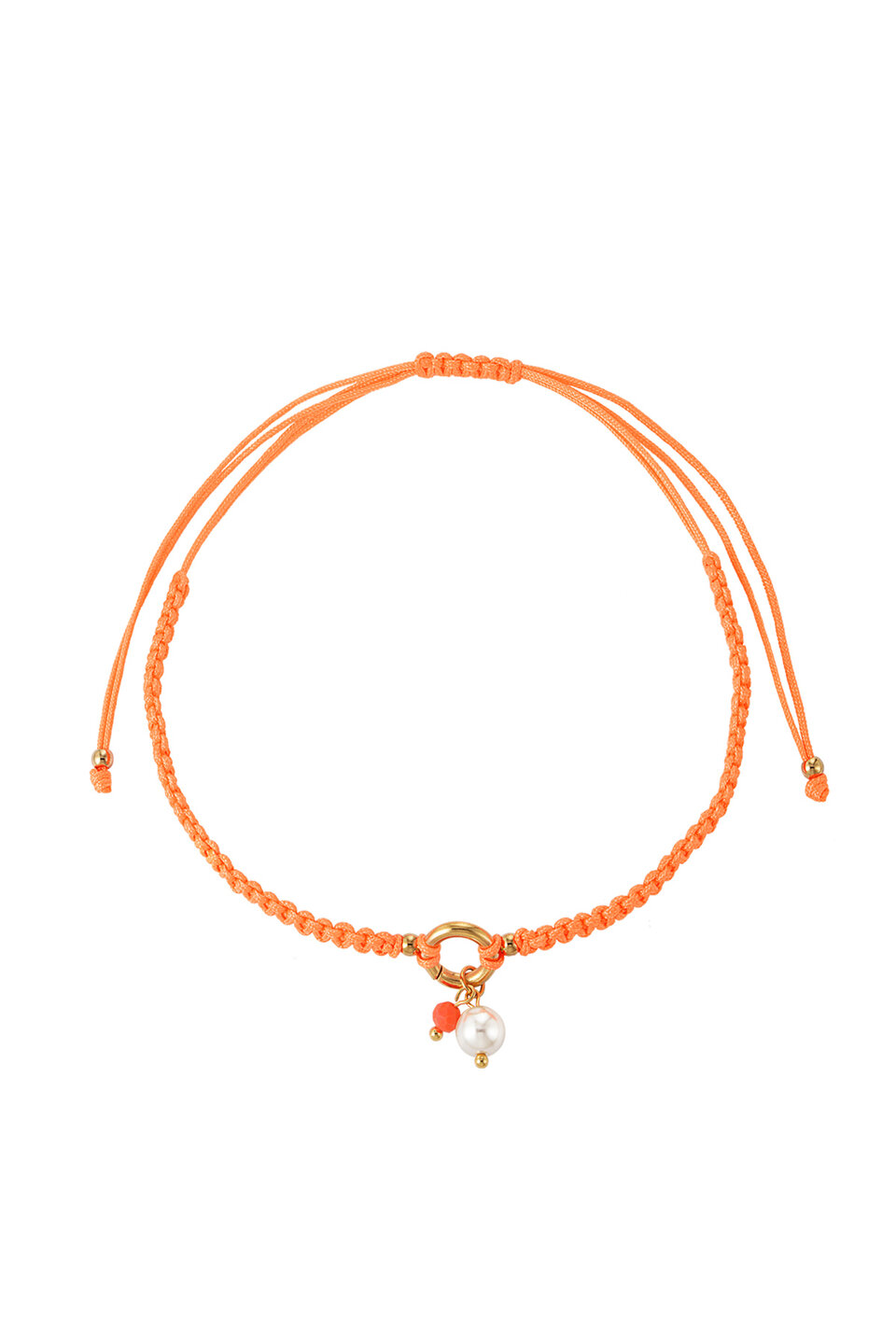 Braided Bracelet pearl orange