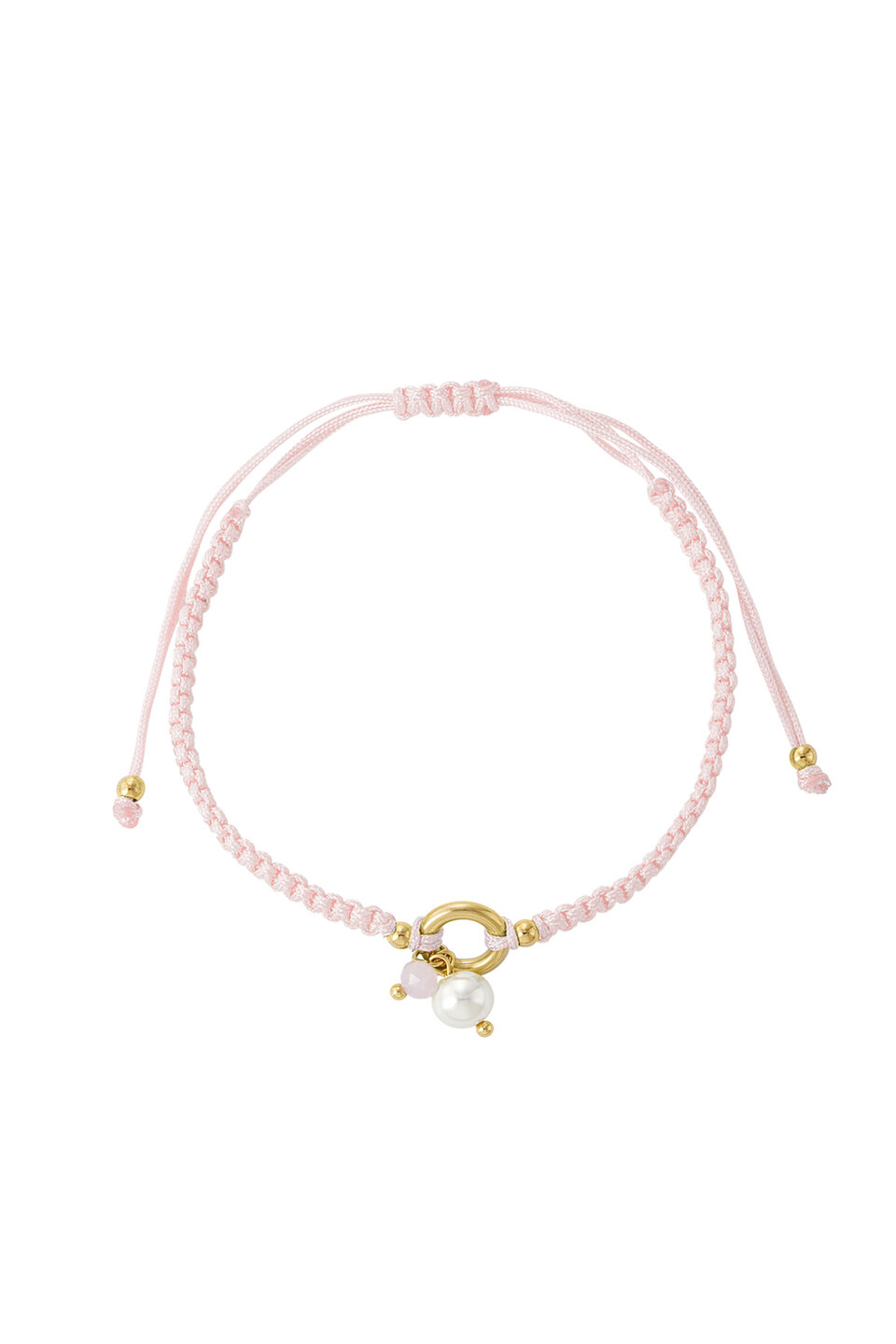 Braided Bracelet pearl lightpink