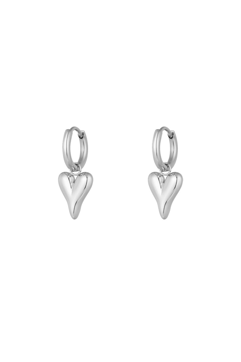 Earrings Little titanium Heart Silver