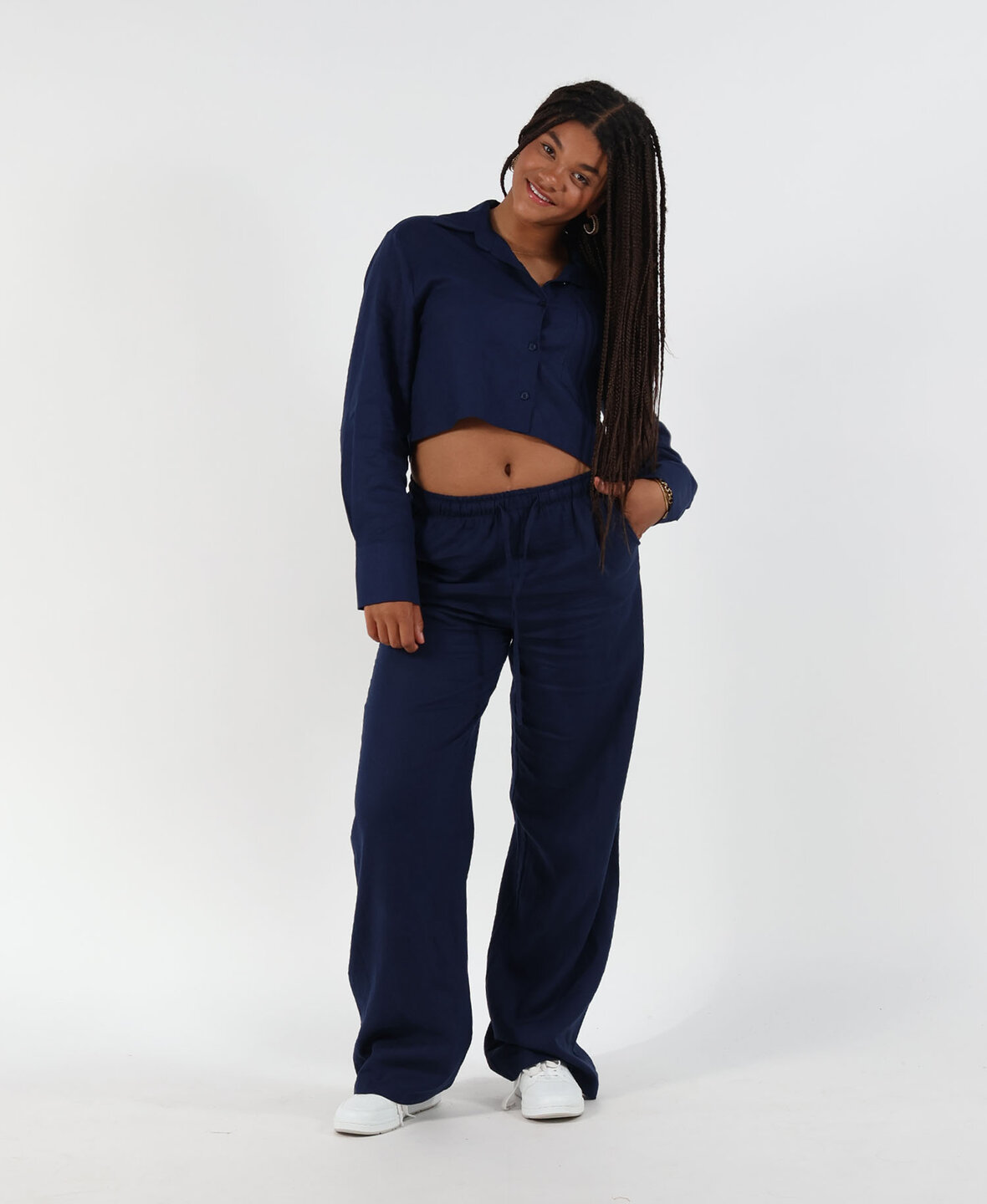 Linnen Pants Navy Blue (REGULAR)