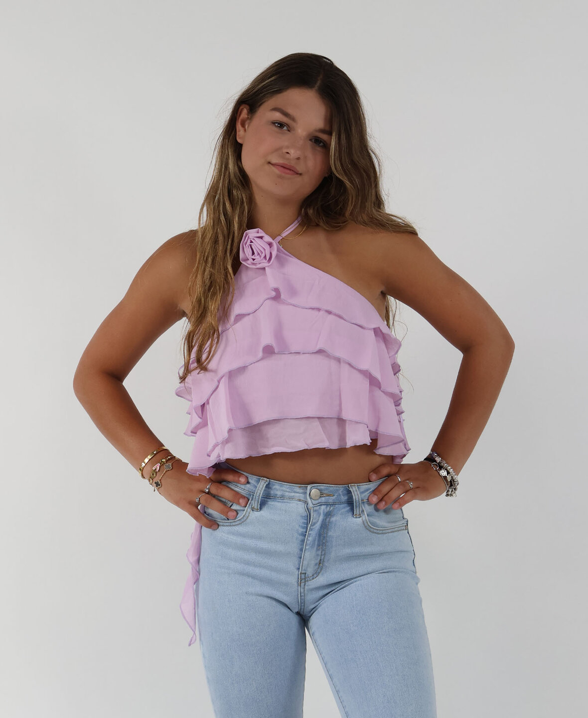 Flowy Rose Top Lila