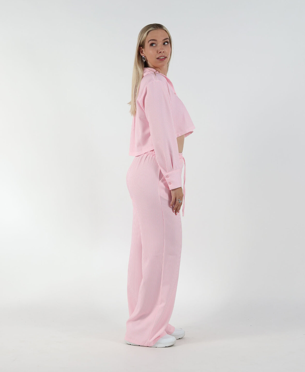 Striped Wide Leg Pants Pink (REGULAR)