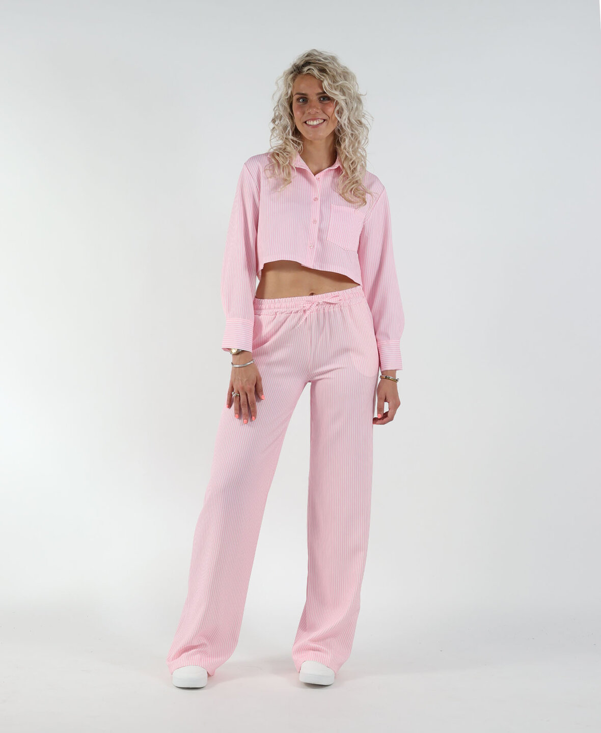 Striped Wide Leg Pants Pink (TALL)