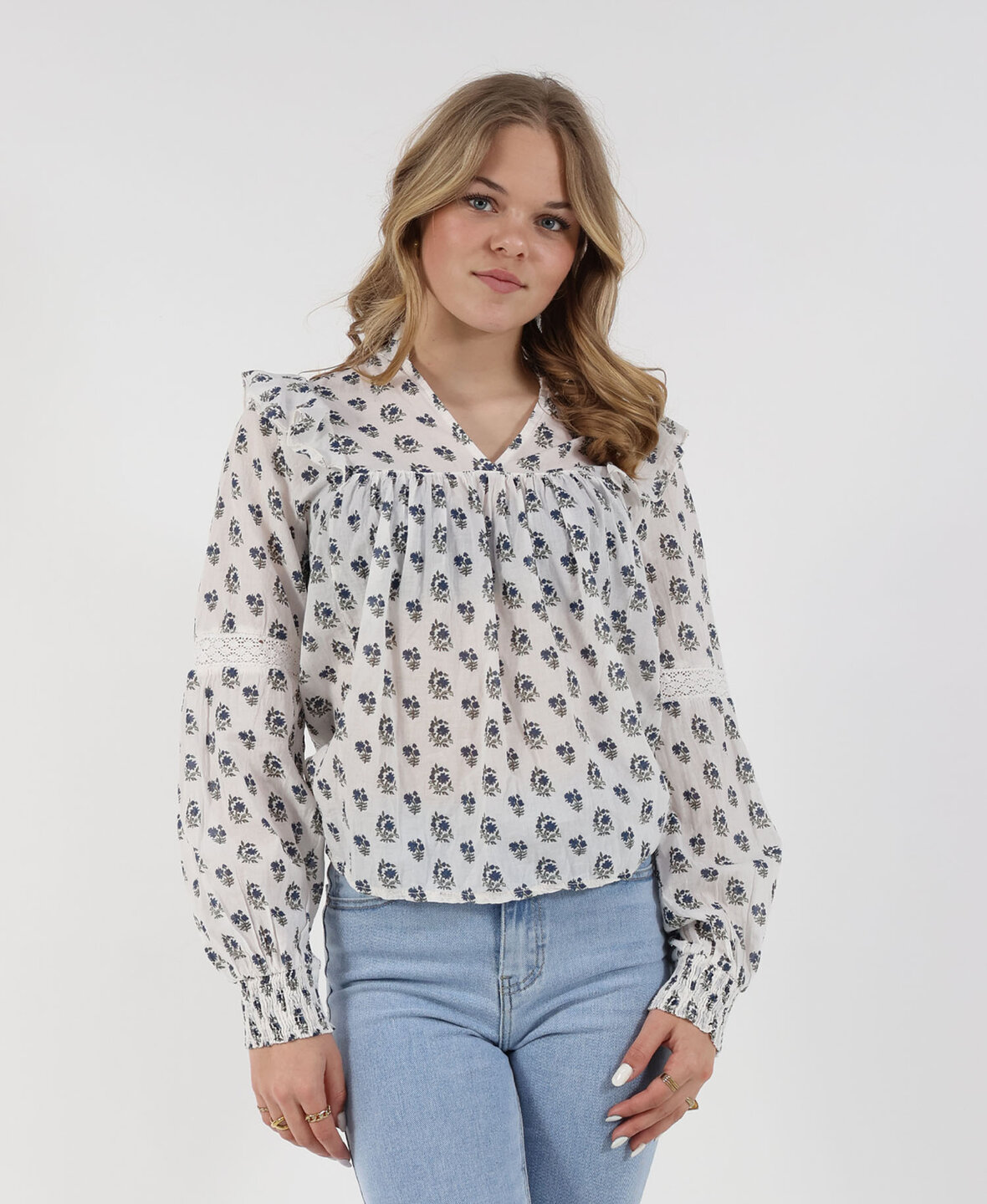 Eliva Floral Blouse Blue