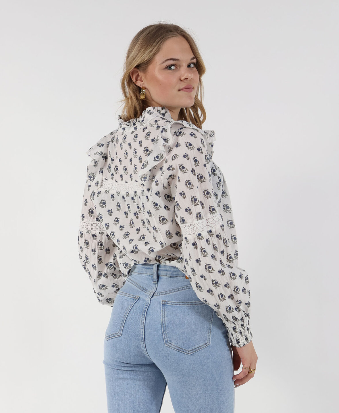 Eliva Floral Blouse Blue