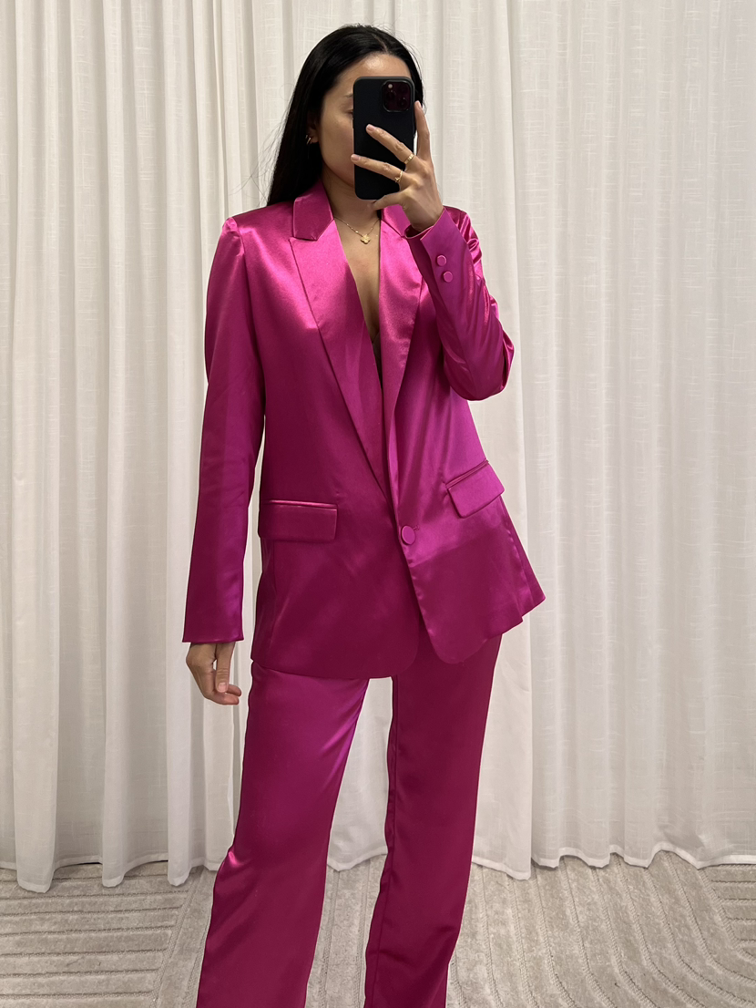 Sanne Satin Blazer Pink