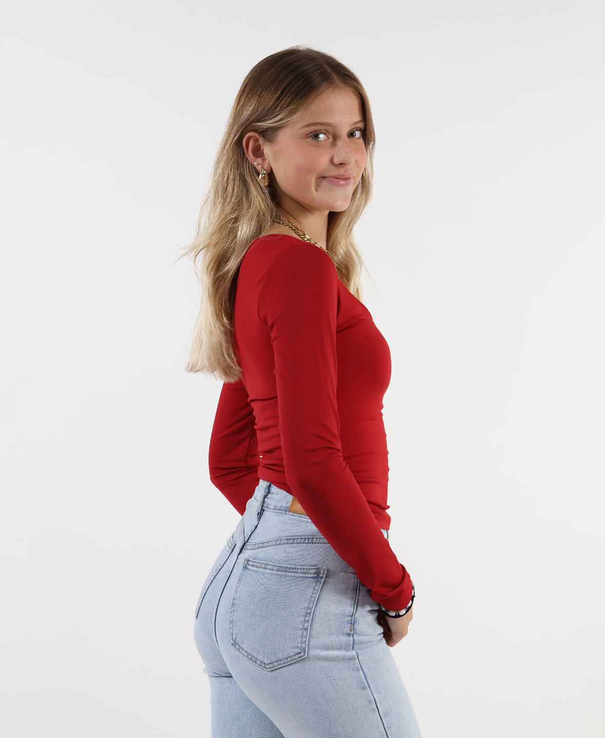 Leela Square Top Red