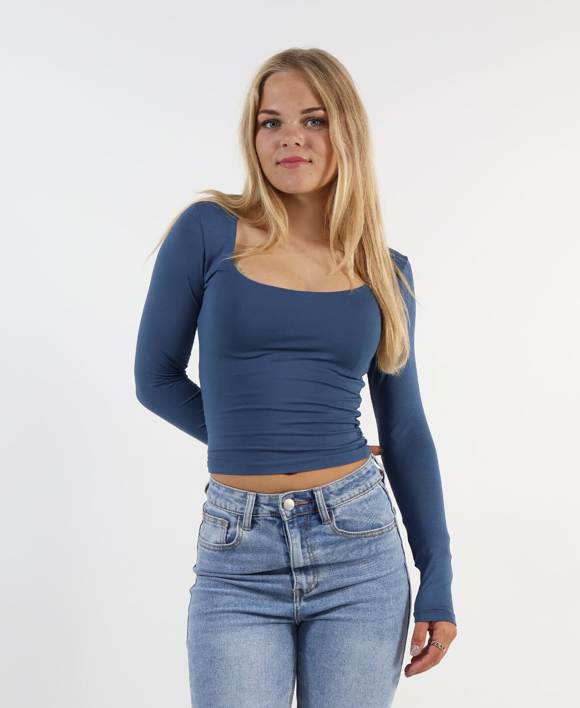 Leela Square Top Denim Blue