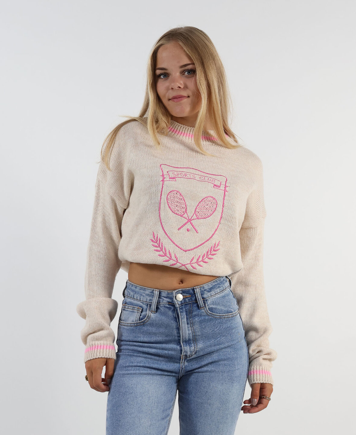 Tennis Club Sweat Beige/Babypink