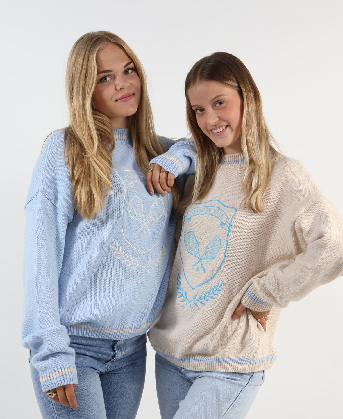 Tennis Club Sweat Beige/Babyblue