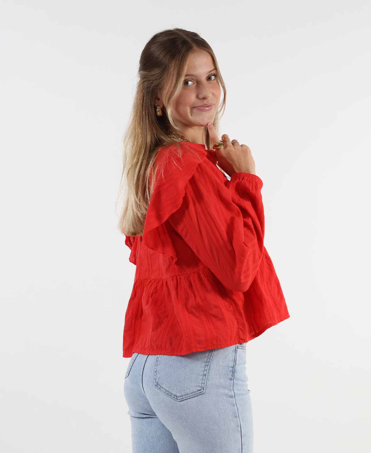 Monaco Blouse Red