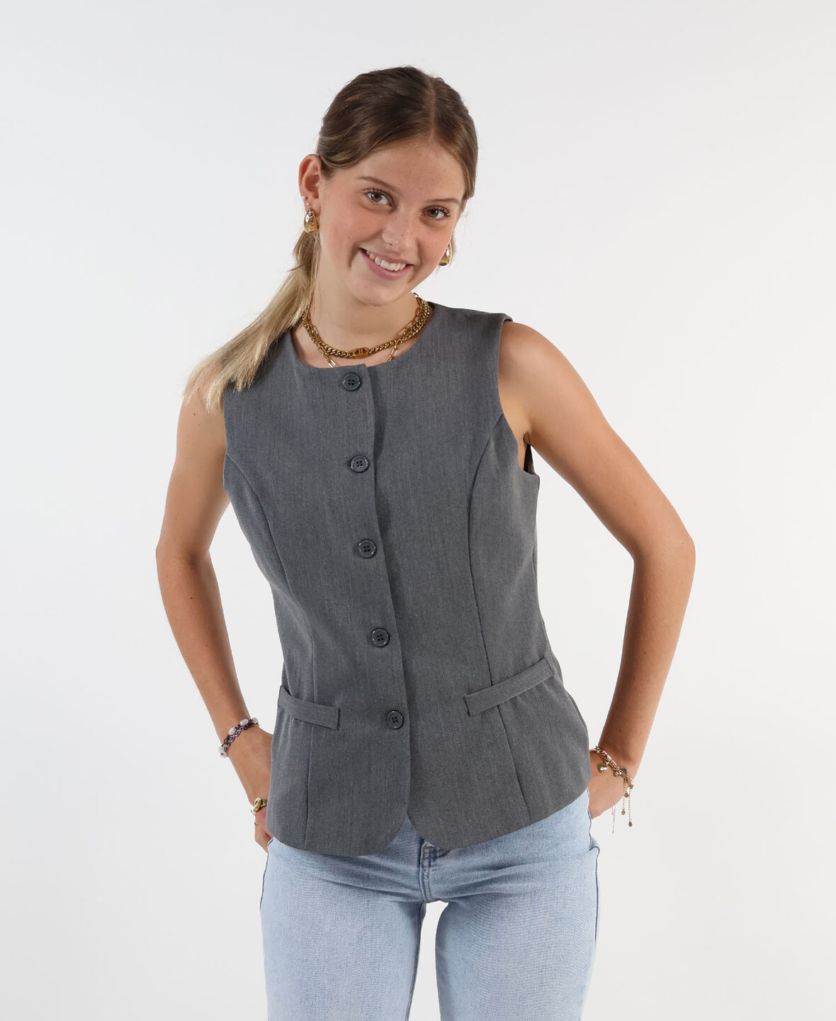 Sanne Gilet Dark Grey