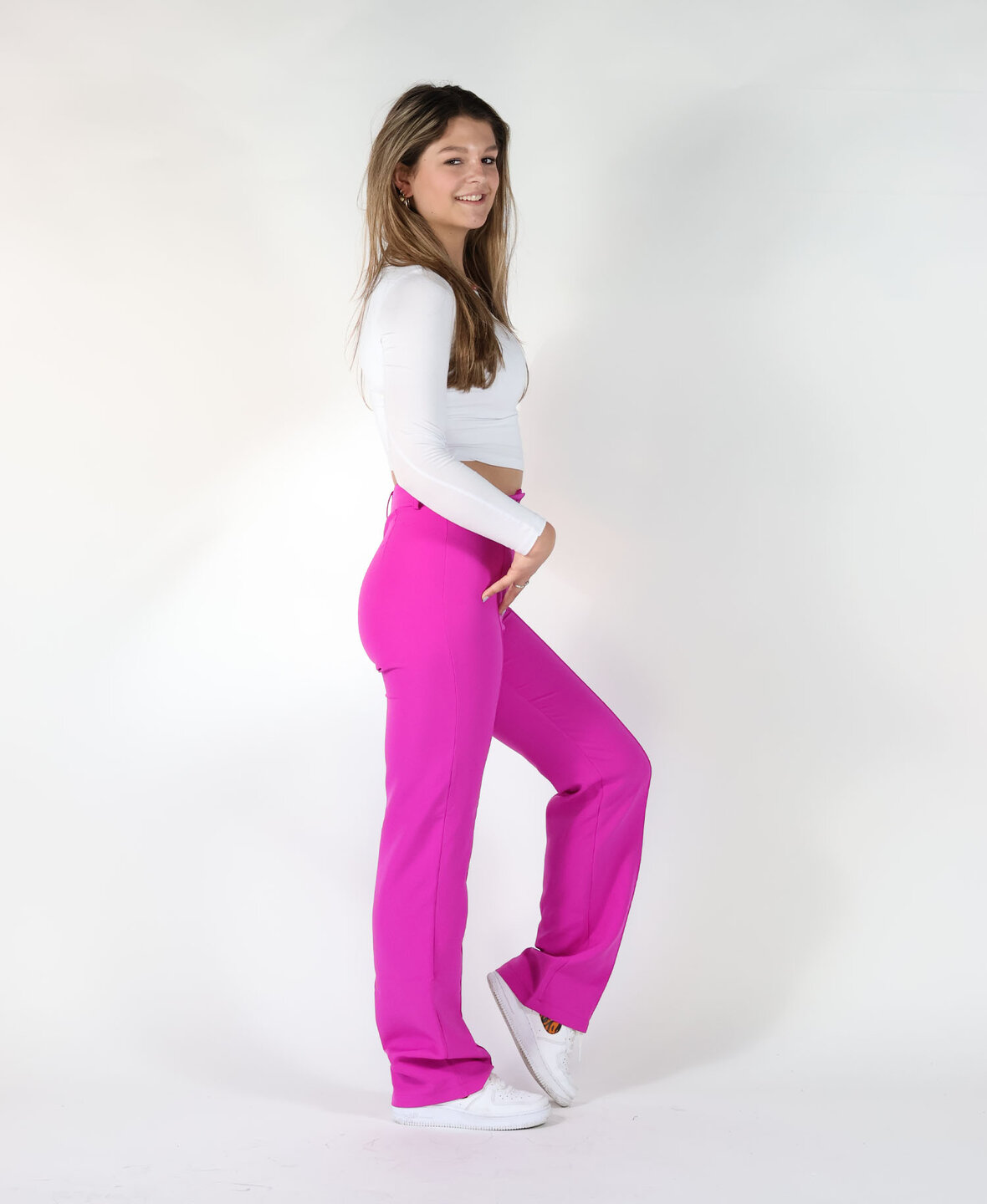 Sanne Stripe Pants Fuchsia (TALL)