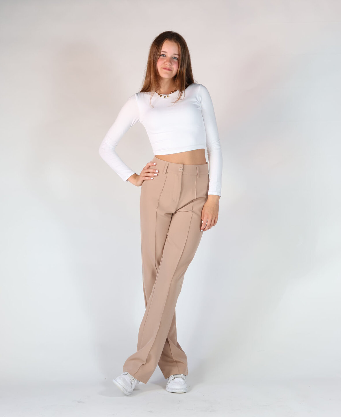 Sanne Stripe Pants Nude  (TALL)