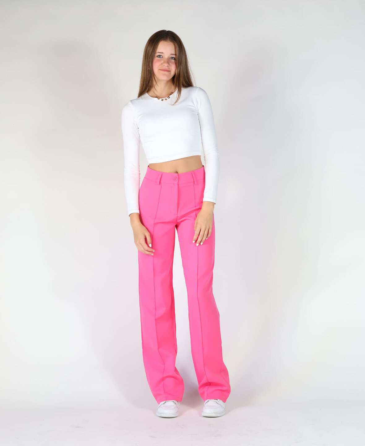 Sanne Stripe Pants Hotpink  (TALL)