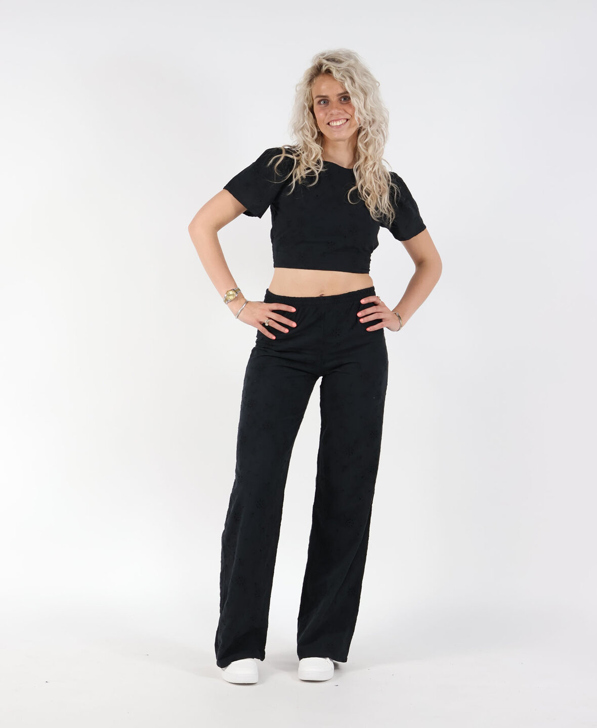 Broderie Pants Black (TALL)