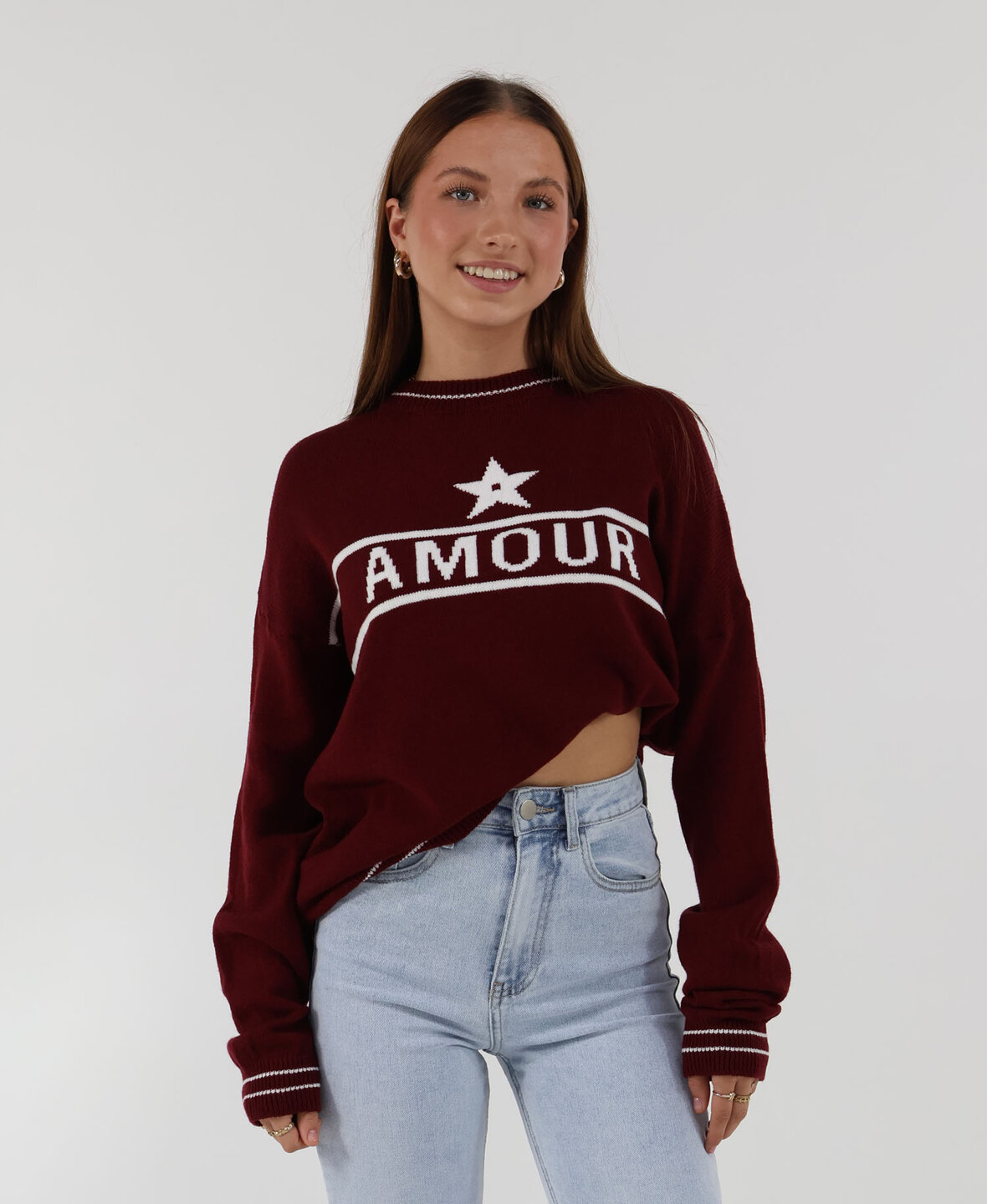 Amour Sweat Bordeau/White