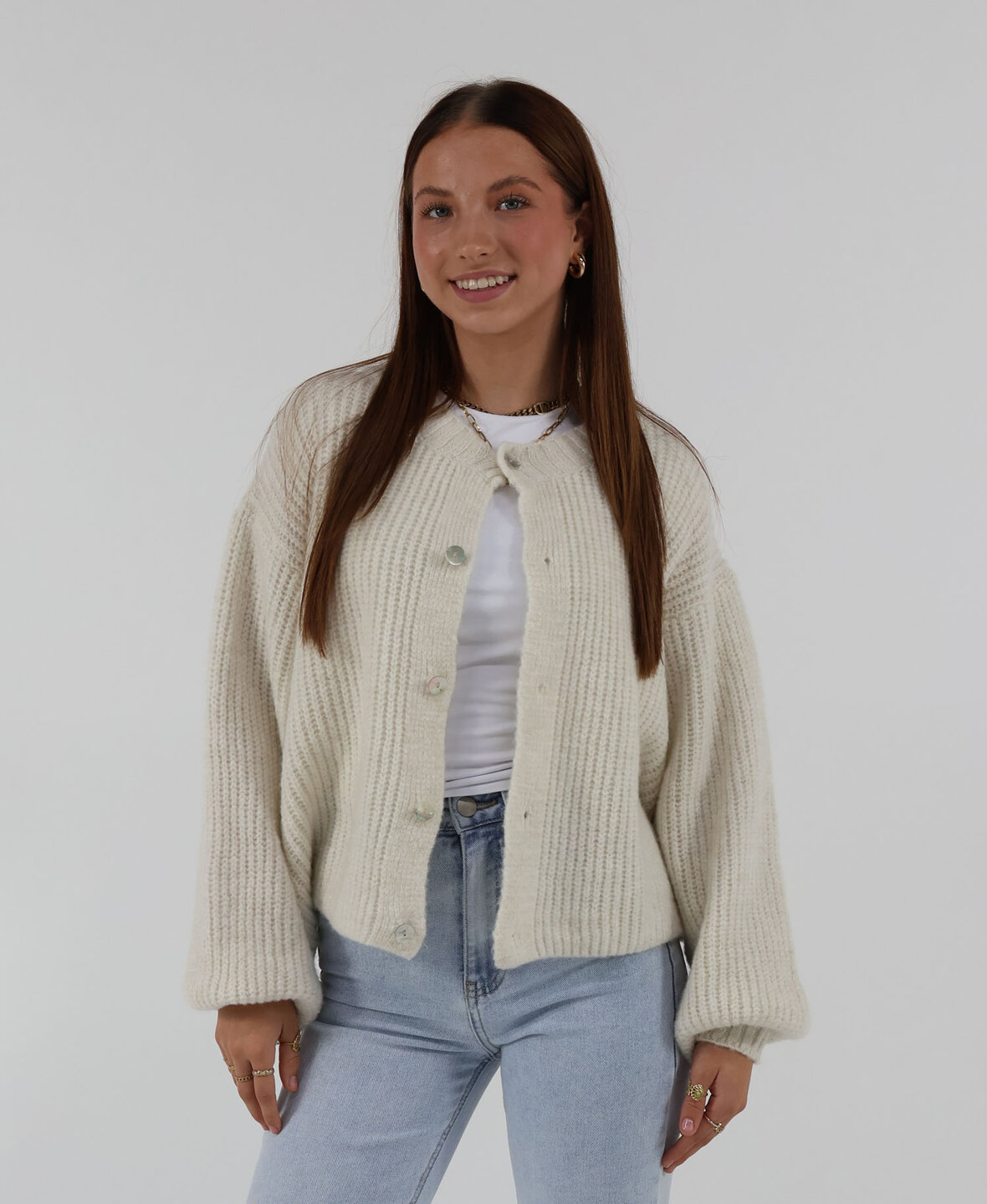 Knit Cardigan Creme