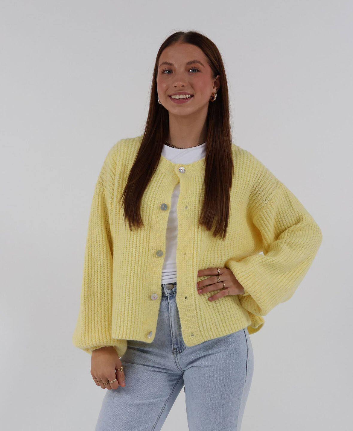 Knit Cardigan Yellow