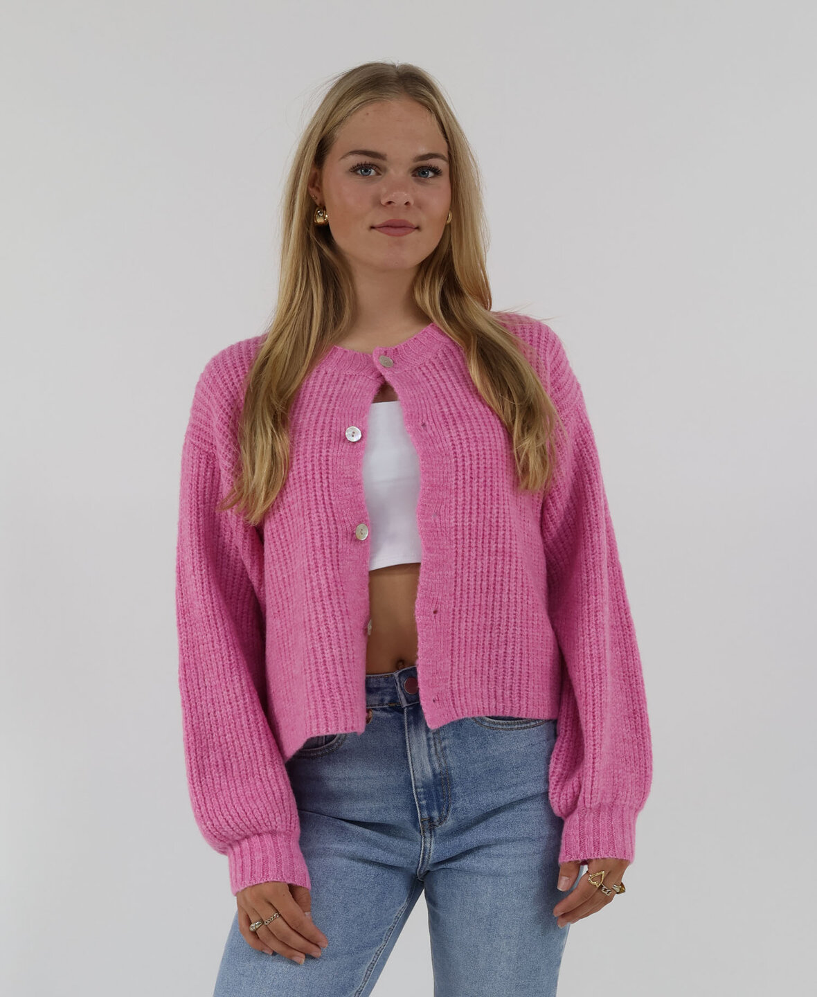 Knit Cardigan Fuchsia