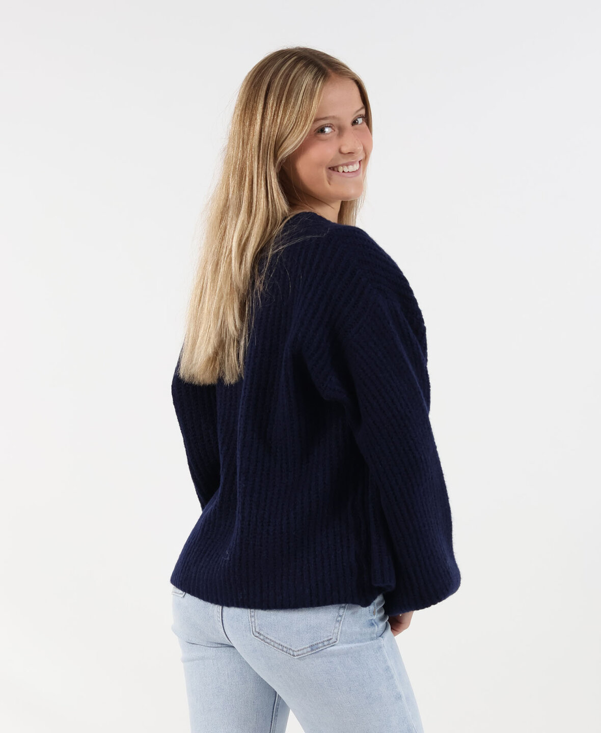 Knit Cardigan Navy Blue