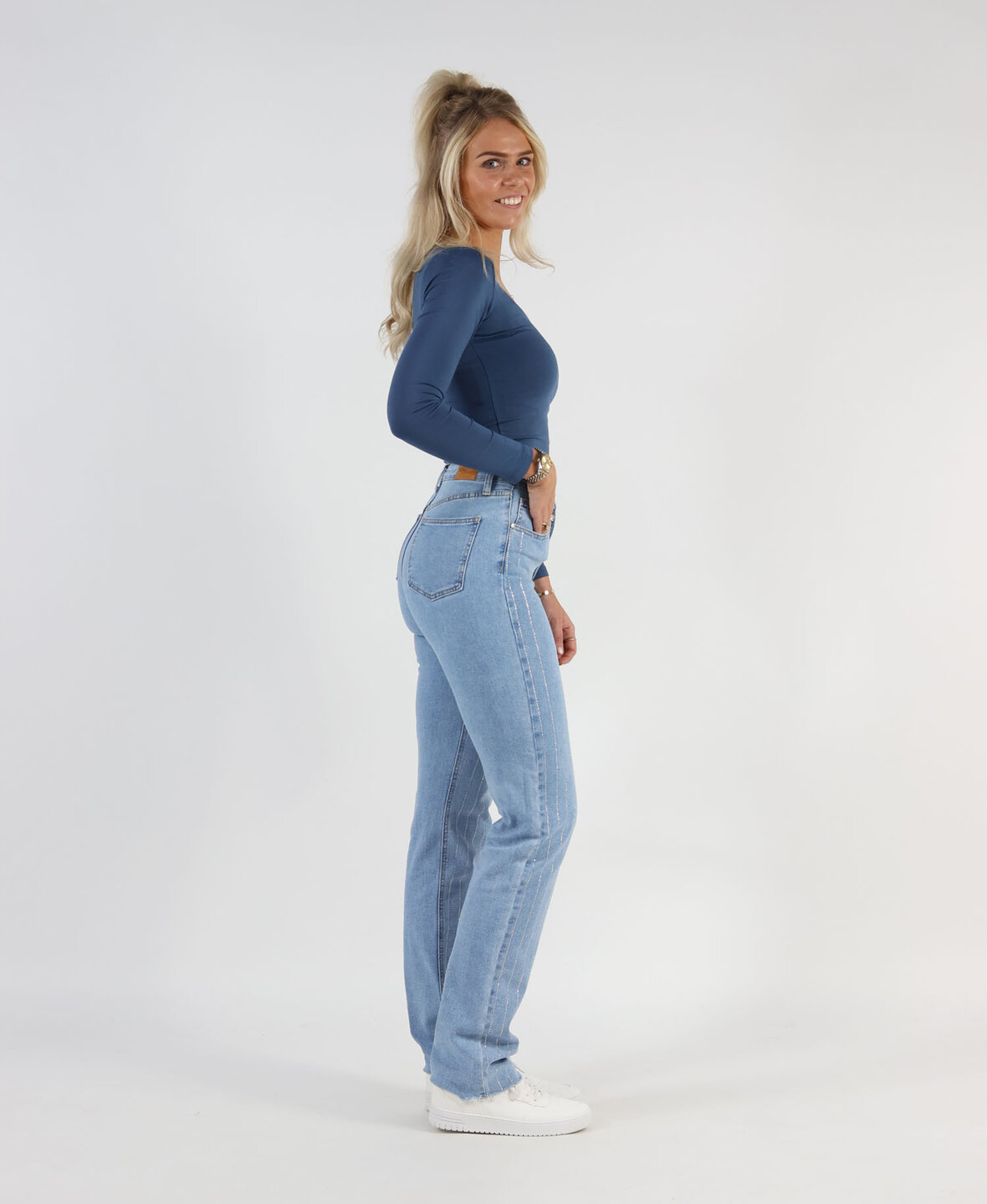 Sparkle Diamond Straight Leg Jeans Blue 2785 (TALL)